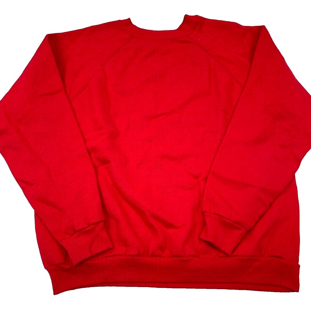 Vintage 90s Blank Sweatshirt Men Large Red Crewneck Sweater USA 50/50 Tultex A3